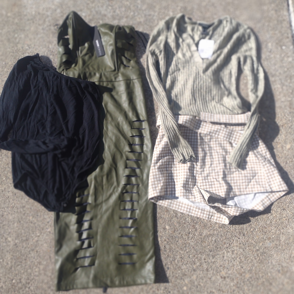 Fashion Nova Olive Strapless Dress